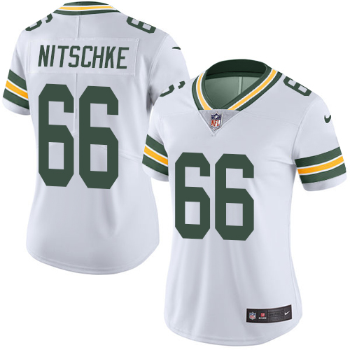 Women's Limited Ray Nitschke Nike Jersey White - #66 Rush NFL Green Bay Packers